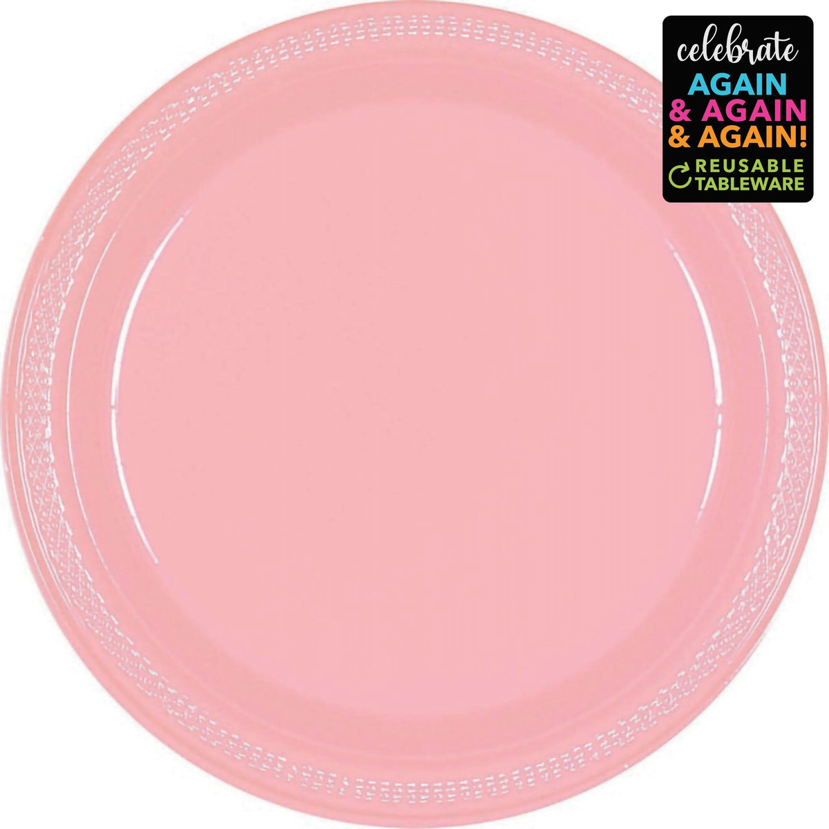 Premium Plastic Plates 23cm 20 Pack Pink - Senior Style