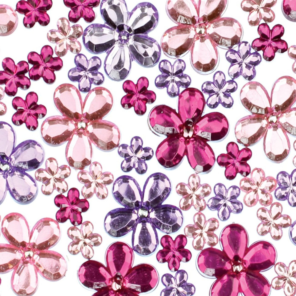 Pretty Flower Rhinestones - Pack of 63 - Senior Style