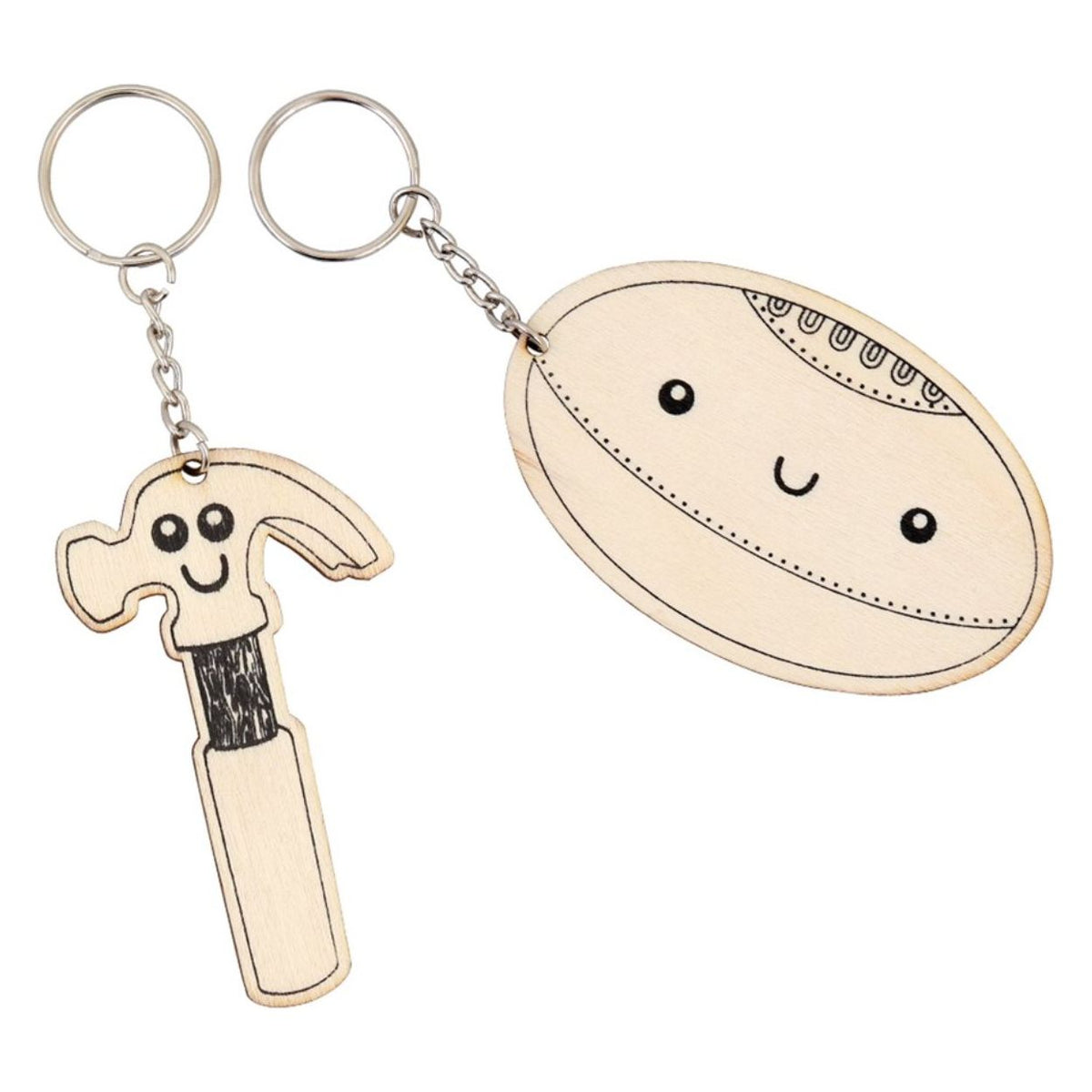 Printed Wooden Keyrings Fathers Day Pack of 10 - Senior Style