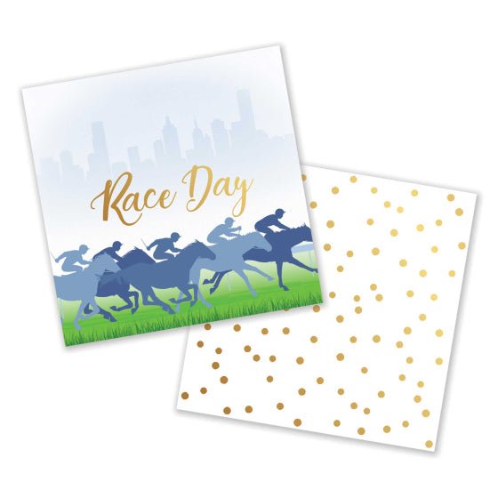 Race Day Hot Stamped Beverage Napkins - Bulk Pack 50 - Senior Style