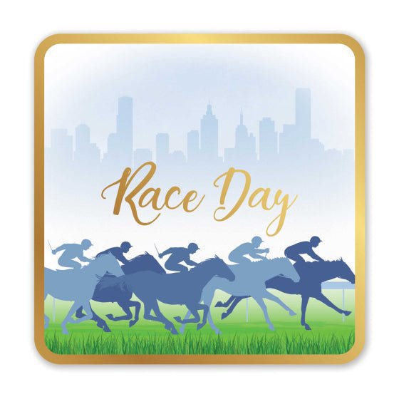 Race Day Hot Stamped Drink Coasters - Bulk Pack 50 - Senior Style