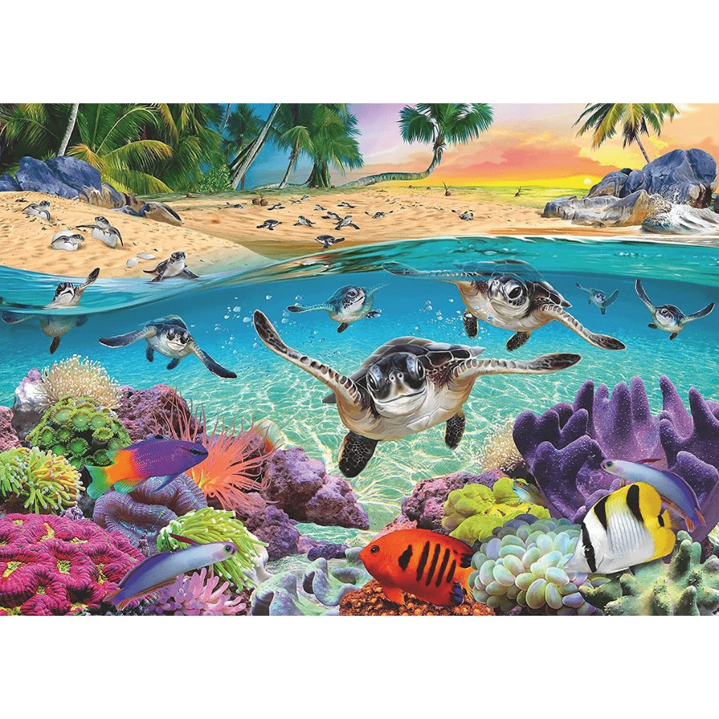 Race Of The Sea Turtles - 500 Large Piece Jigsaw Puzzle - Senior Style