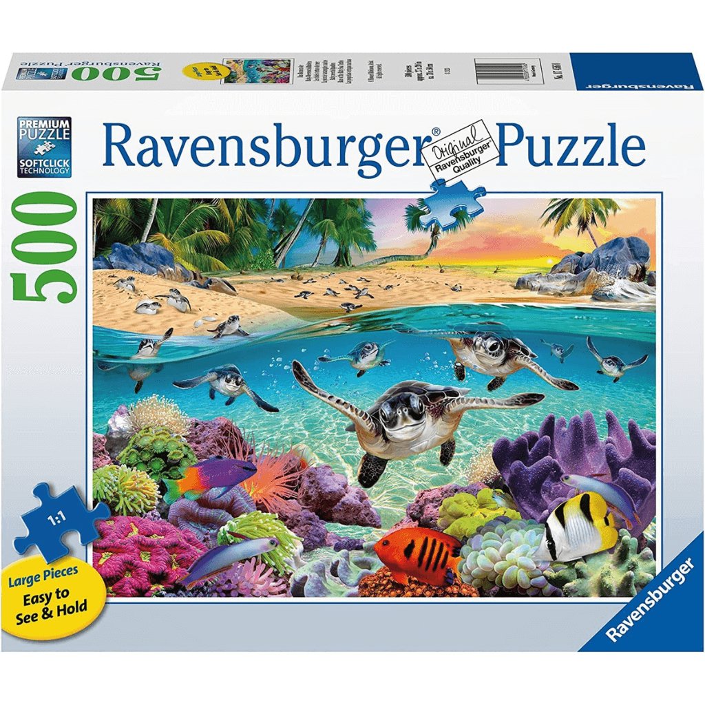 Race Of The Sea Turtles - 500 Large Piece Jigsaw Puzzle - Senior Style