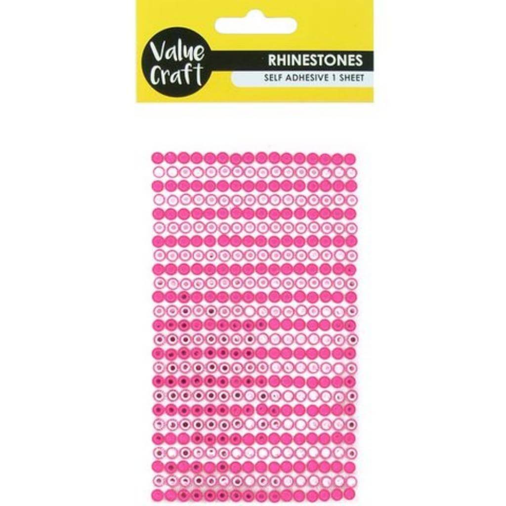 Rhinestones Self Adhesive Pink 540 Pieces - Senior Style