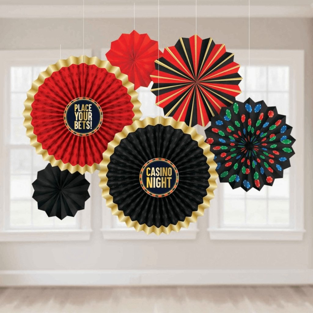 Roll the Dice Casino Paper Fan Decorations - Senior Style