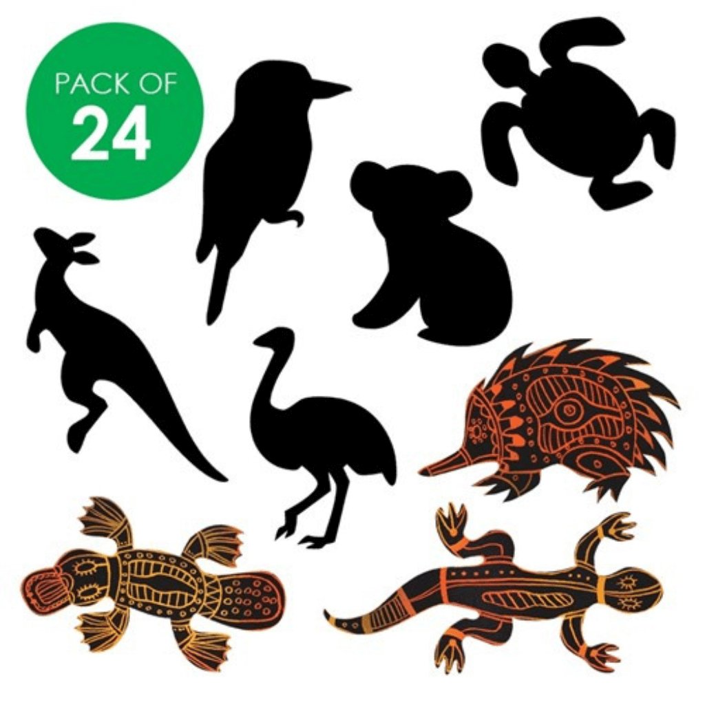 Scratch Board Australian Animal Shapes - Senior Style