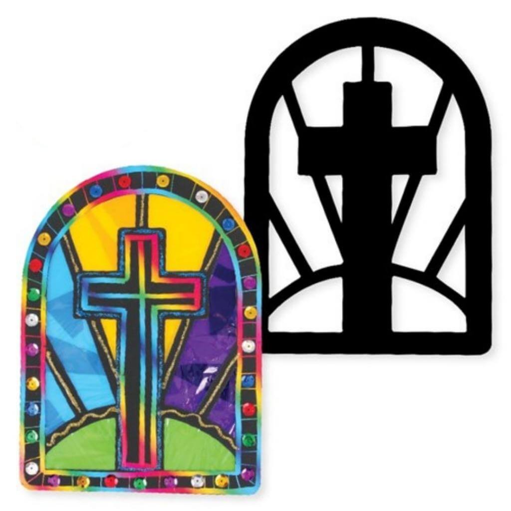 Scratch Board Easter Stained Glass Shapes - Pack of 20 - Senior Style