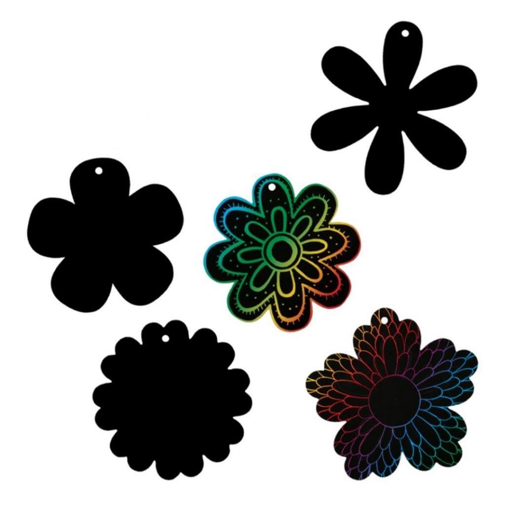 Scratch Board Flowers Pack of 20 - Senior Style