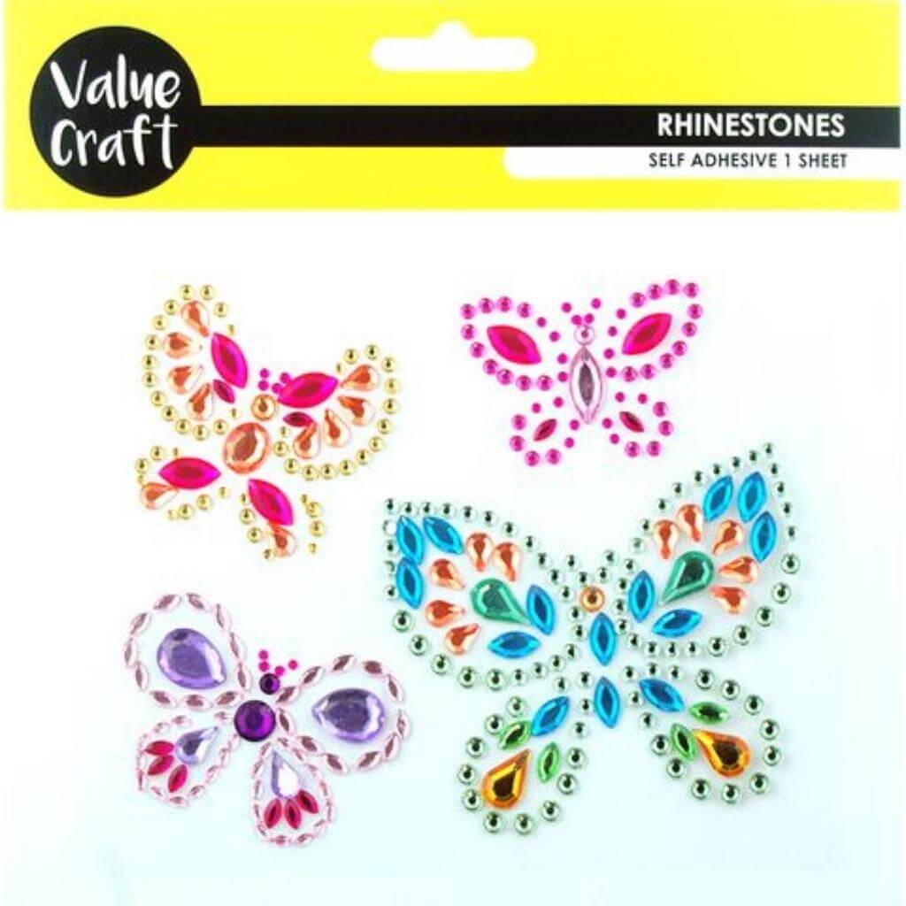 Self Adhesive Rhinestones - Butterflies 9Pcs - Senior Style