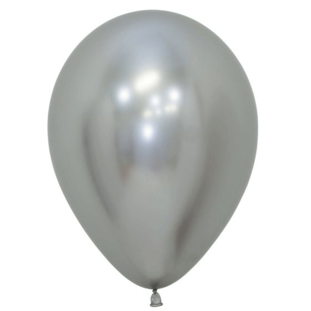 Sempertex 30cm Metallic Reflex Silver Latex Balloons - Senior Style