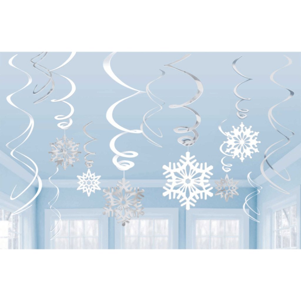 Snowflakes Hanging Foil Swirl Decorations - Senior Style