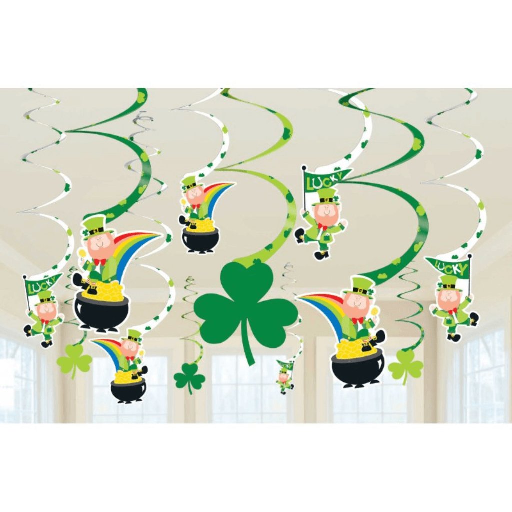 St Patrick&#39;s Day Spiral Swirls Hanging Decorations - Senior Style