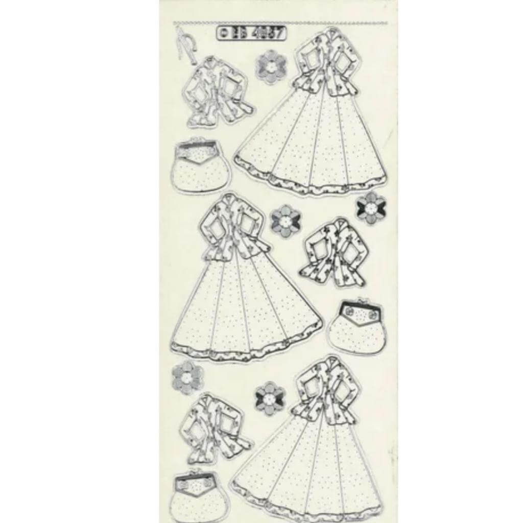 Stickers Embroidery Fashion Silver/Clear - Senior Style