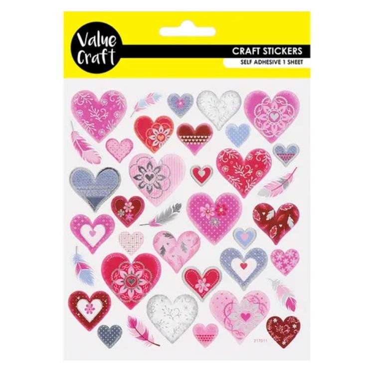 Stickers Foil Hearts &amp; Feathers - Senior Style