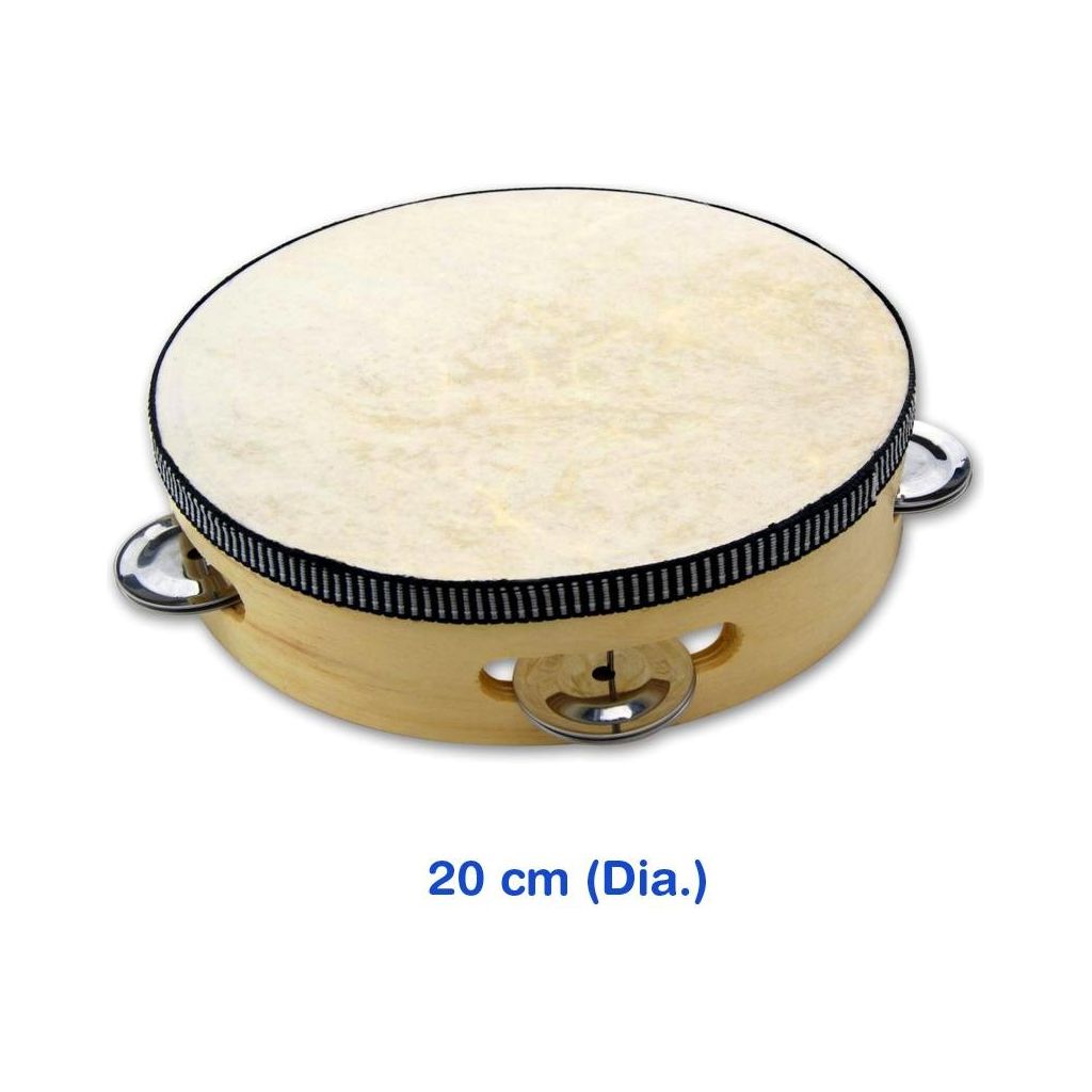 Tambourine 20cm With Skin - Senior Style