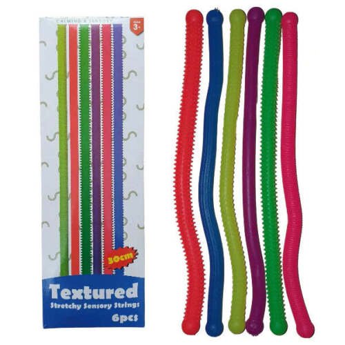 Textured 30cm Stretchy Strings 6pk - Senior Style