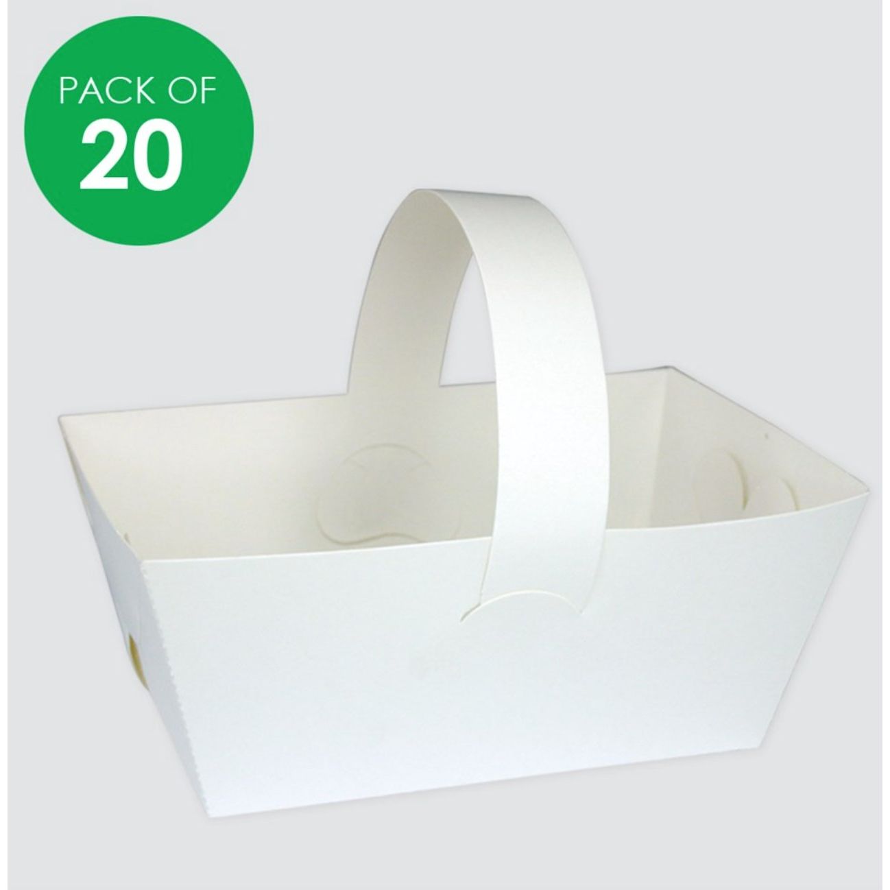 White Cardboard Baskets Pack of 20 - Senior Style