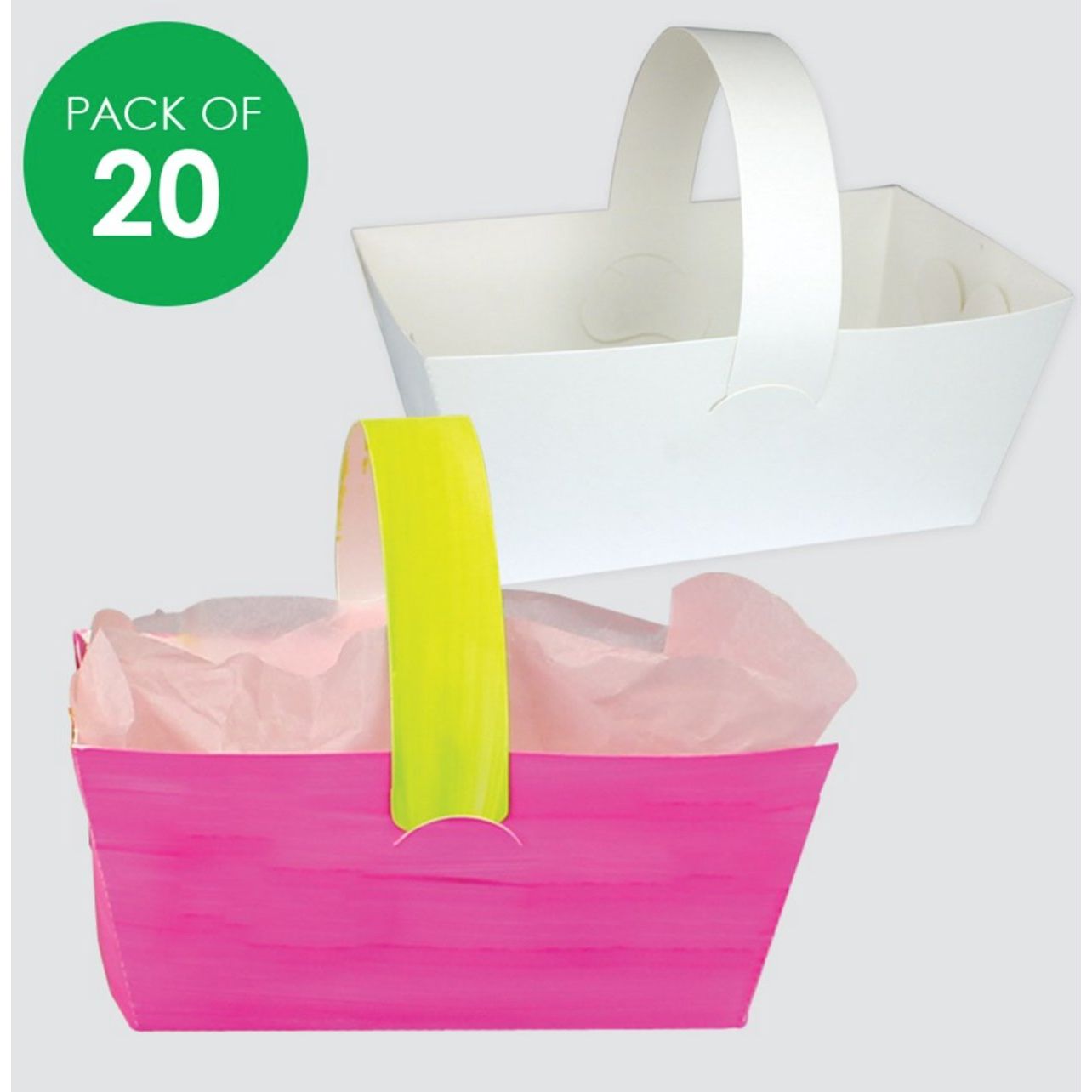 White Cardboard Baskets Pack of 20 - Senior Style