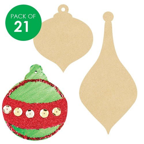 Wooden Bauble Assortment - Pack of 21 - Senior Style