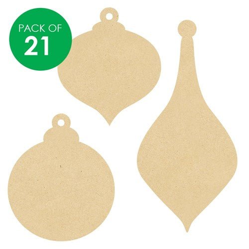 Wooden Bauble Assortment - Pack of 21 - Senior Style