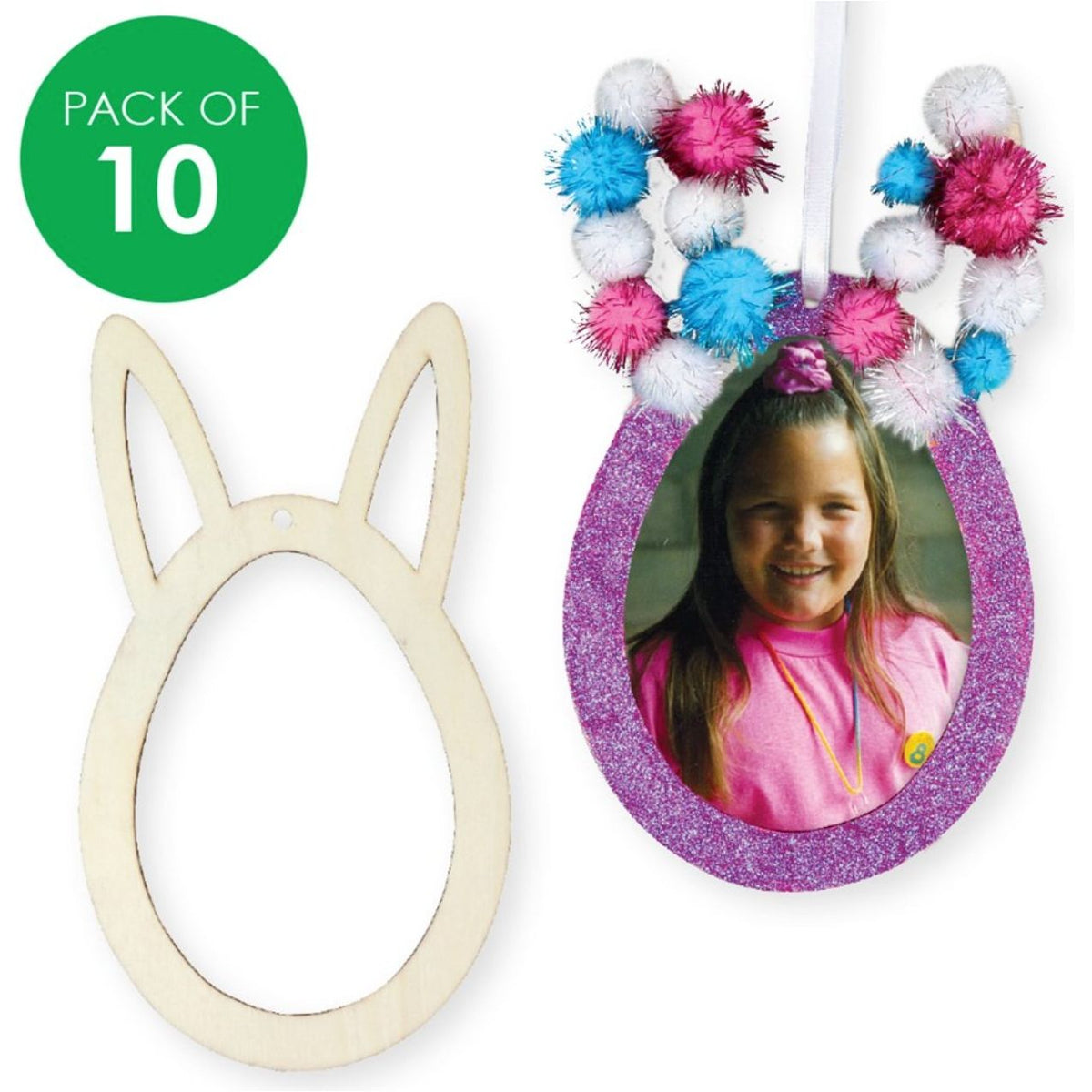 Wooden Easter Egg Bunny Frames - Pack of 10 - Senior Style