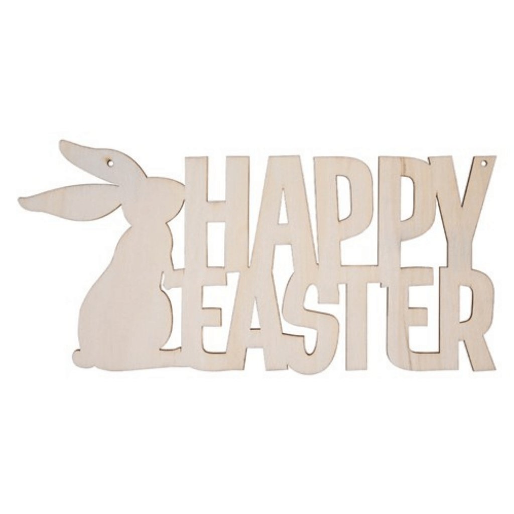 Wooden Happy Easter Plaques Pack of 10 - Senior Style