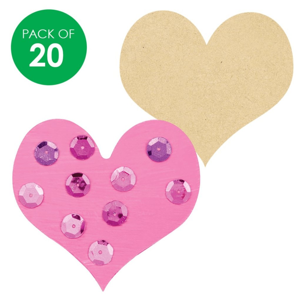 Wooden Heart Shapes Pack of 20 - Senior Style