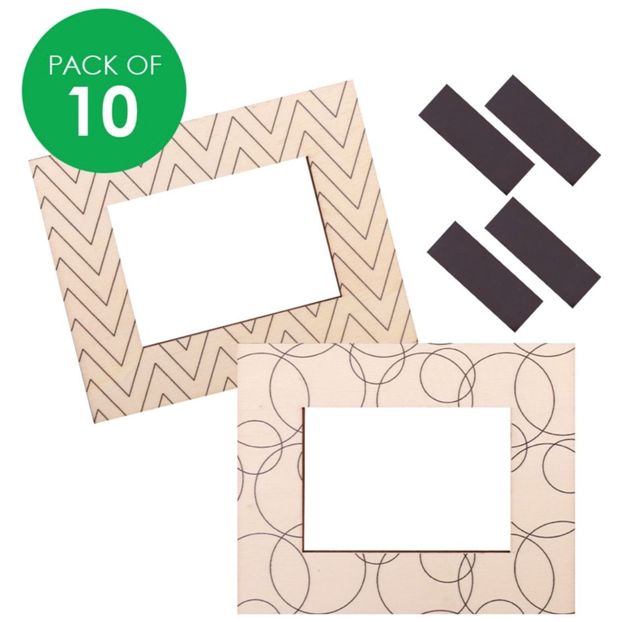 Wooden Magnet Frames - Patterns - Pack of 10 - Senior Style