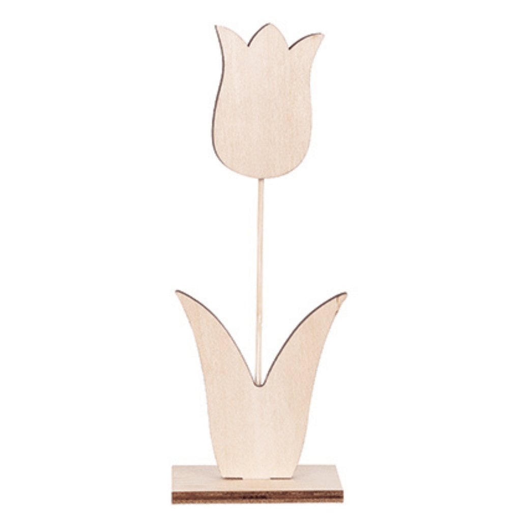 Wooden Tulip on Stand Pack of 10 - Senior Style