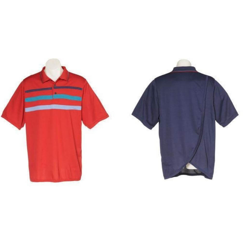 Men's Long Sleeve Polo Shirt Adaptive Clothing for Seniors