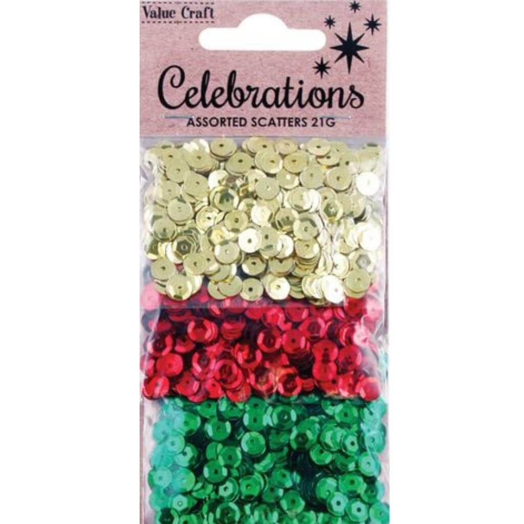 Christmas Cup Sequins 21g 3 Colours