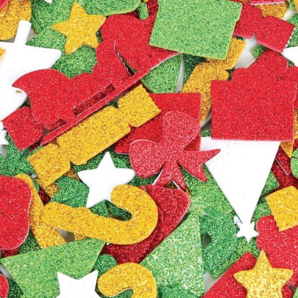 Foam Glitter Christmas Stickers Pack of 112