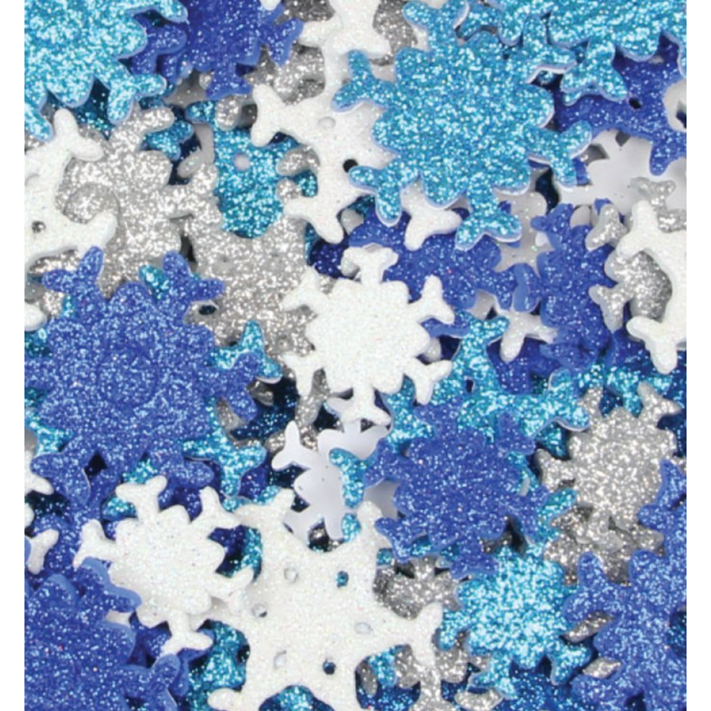 Foam Glitter Snowflake Stickers - Pack of 120